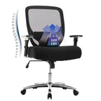 Chaise de bureau ergonomique en similicuir noir, pivotante, pour 1 personne, capacité de 227 kg