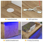 Comptoir d'accueil blanc moderne avec lumière LED et 2 passe-câbles, 1 personne