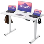 Bureau assis-debout électrique 48x24", blanc / érable / noir / noir carbone / rose / gris, pour une personne