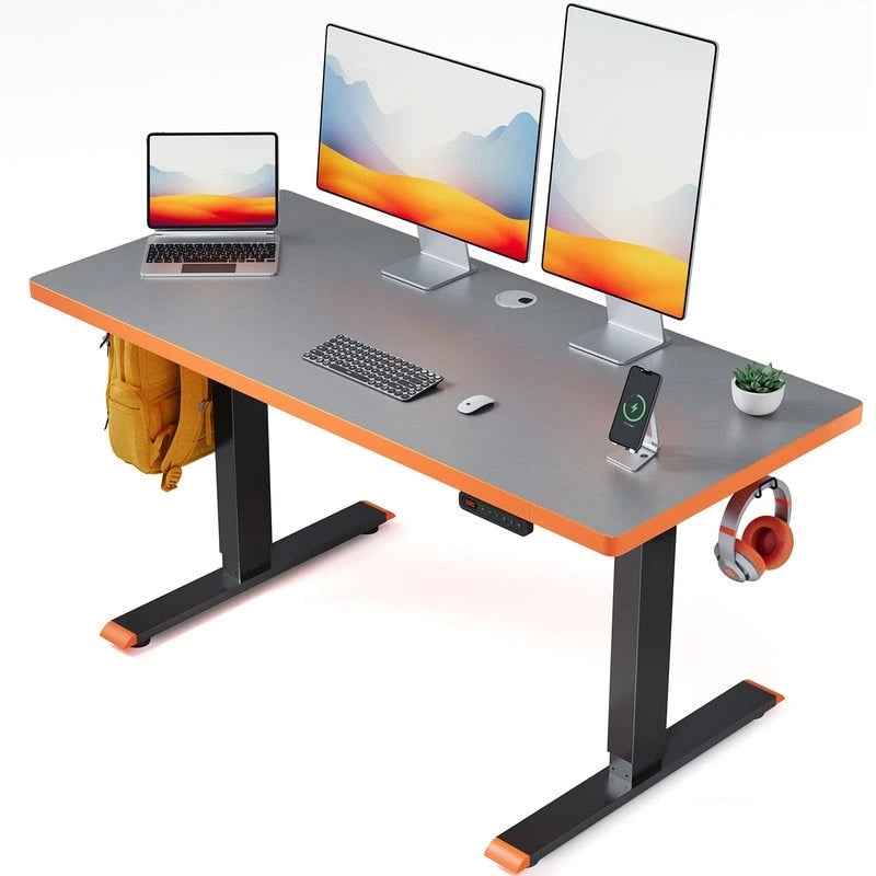 Bureau assis-debout électrique 48x24", blanc / érable / noir / noir carbone / rose / gris, pour une personne