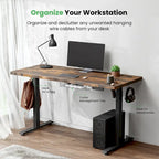 Bureau assis-debout électrique 48x24", blanc / érable / noir / noir carbone / rose / gris, pour une personne