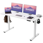 Bureau assis-debout électrique 48x24", blanc / érable / noir / noir carbone / rose / gris, pour une personne